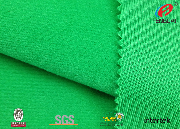 Green Colour Brushed Polyester Tricot Knit Fabric For Snooker Table 150CM Width