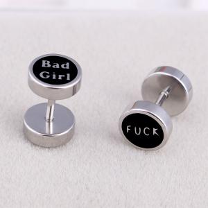 Wholesale Hot sale stainless steel bad girl typeface stud earrings for women from china suppliers