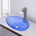Fashionable Glass Wash Basin With 1 Hole 12mm Thick Transparent Painted Colors