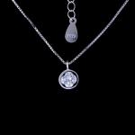 Shining Jewelry Silver Cubic Zirconia Necklace Four Leaf Clover Pendant Necklace