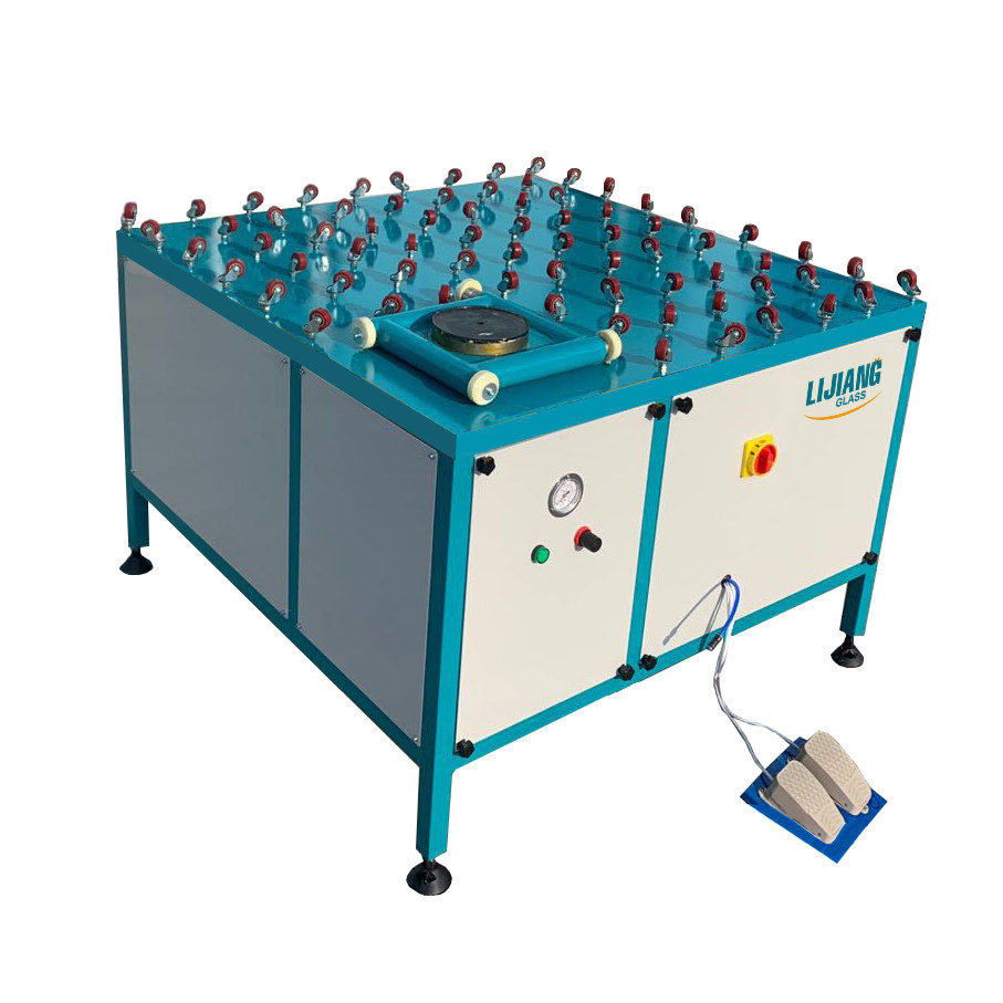 Manual Insulating Glass Coating Table With Rollers And Bigger Shelf