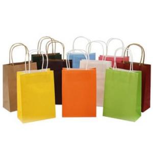 Wholesale Colored Kraft Paper Bag Kraft Paper Carrier Small Bags With Paper Handles from china suppliers