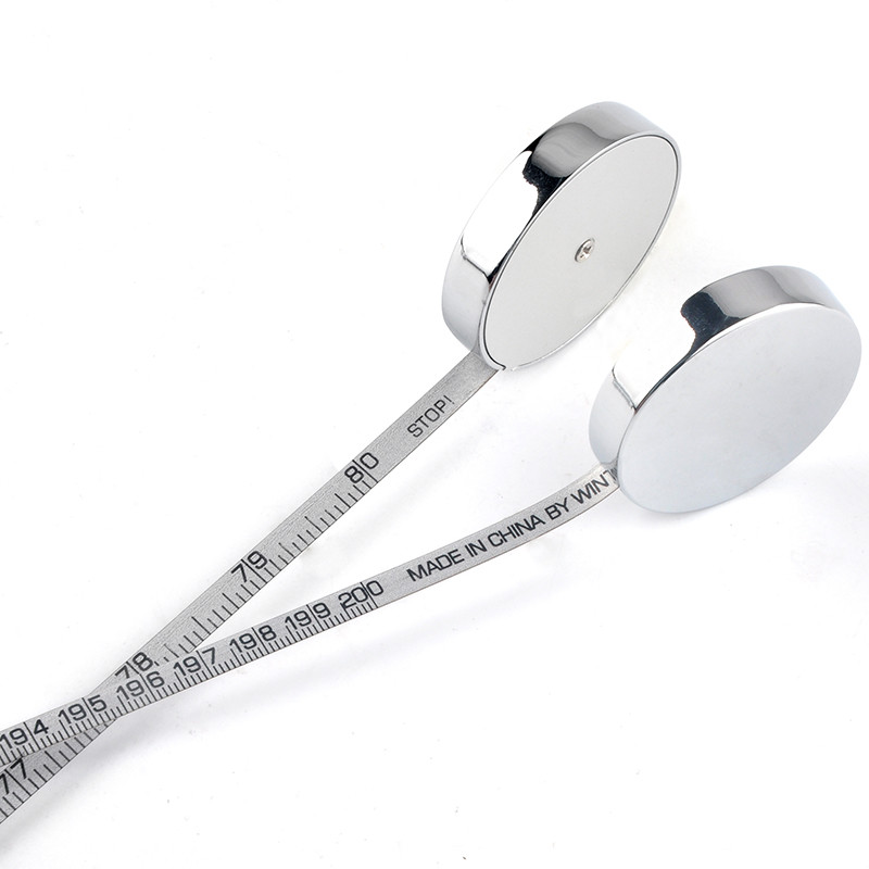 Wintape Metal 2M/80inches Key Chain Mini Small Steel Tape Measure Metric & Inch Double Scale Steel Tape