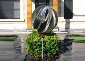 China Attractive Stainless Steel Sphere Sculpture / Contemporary Steel Sculpture on sale