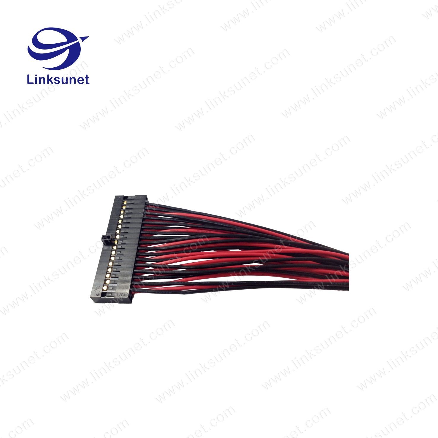 Double row 2.54MM PICH Automotive wire harness 44P Add UL standard UL1332 - 22AWG RD/BK Single Cable