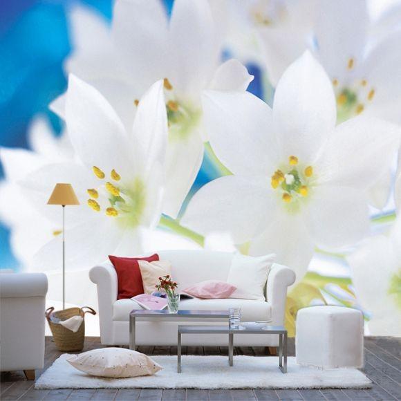 Flower Series Custom Size Interior Decoration Wallpapers, Whole Wall Sticker
