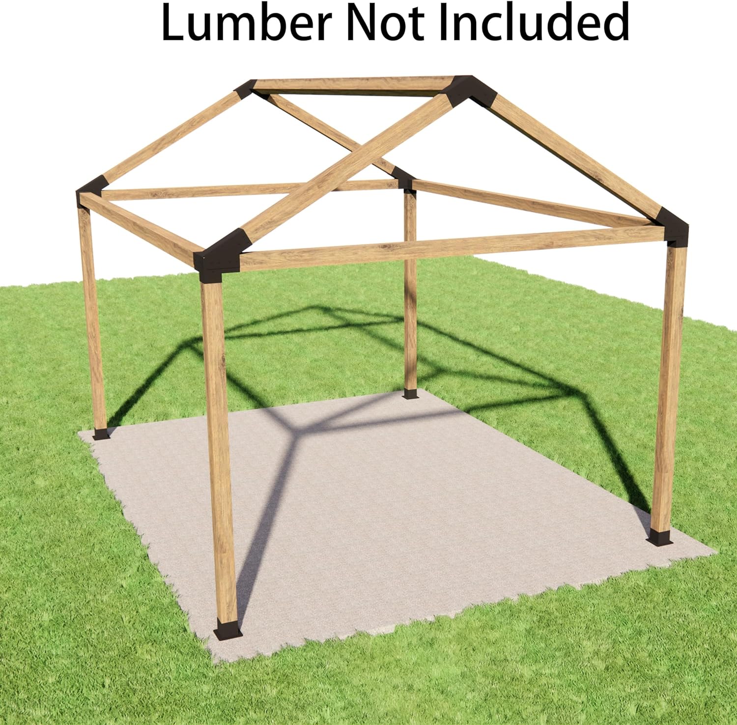 Slanted Roof Pergola DIY Bracket Kit for Iron Wood Beams and Durable Steel Support