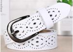 White Width 35mm Women's Fashion Leather Belts Custom Logo