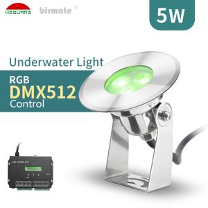 Wholesale DMX512 5W 130LM Underwater LED Spotlights IK10 Stainless Steel from china suppliers