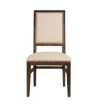 Wholesale square back with nails event dining chair linen fabric chair with