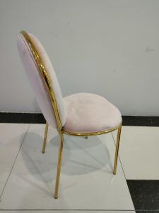 Wholesale Round Velvet Fabric 45cm 92cm Wrought Iron Dining Chair from china suppliers
