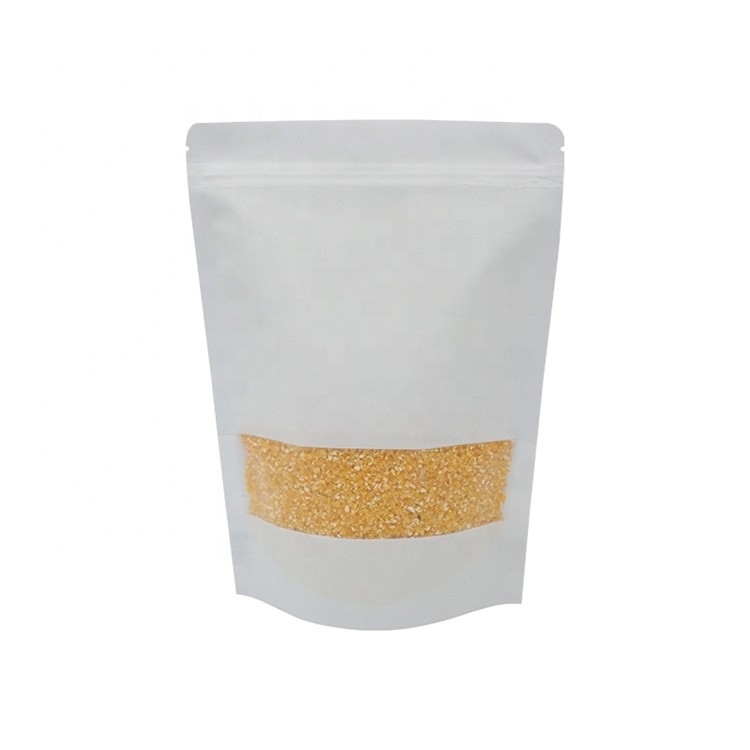 10*15 12*20 white kraft paper cashew nuts packaging doypack zipper bag