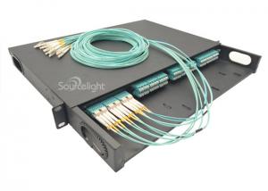 Wholesale 96 Cores Black Rack Mounted Mtp / Mpo Fiber Patch Panel With 4pcs Of Mpo Cassette from china suppliers