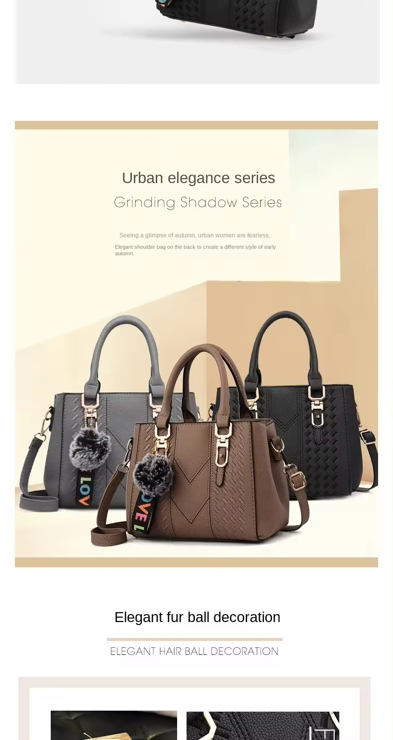 Elegant Shoulder Purse in Genuine Leather with Cartoon Pattern and Button Decoration