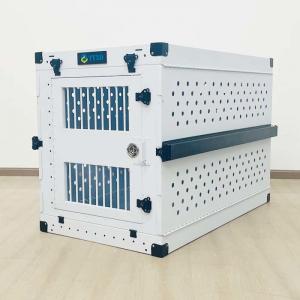Wholesale Portable White Aluminum Collapsible Single Dog Crate Box Folding Pet Carrier from china suppliers