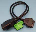 OBD2 OBD-II Male to Peugeot and Citroen OBD2 Female and OBD2 Female Y Cable