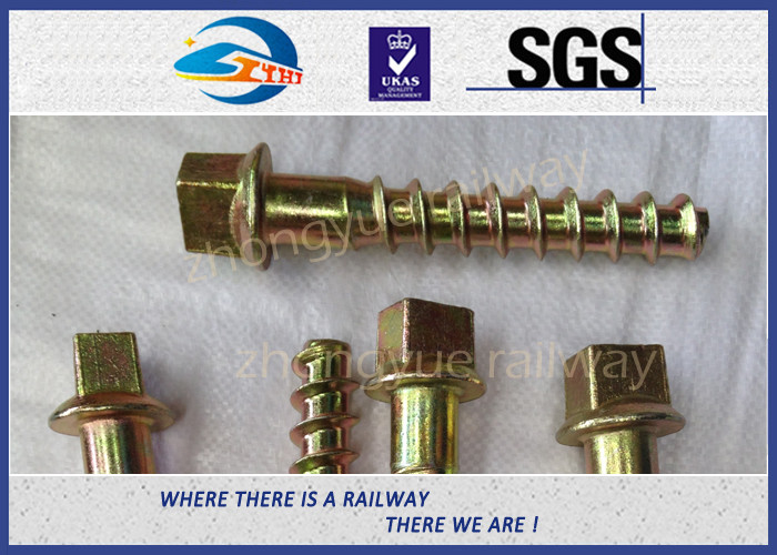 8.8 Grade 45# steel coach screws Spike with yellow zinc coating