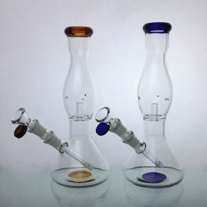 Wholesale Durable 10'' Glass Beaker Bongs Dab Rig Blue Water Pipes 14mm Joint Bowl from china suppliers