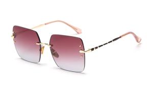 Wholesale UV400 Gradient Rimless Sunglasses Fashion Rivets Square Polarized Sunglasses from china suppliers
