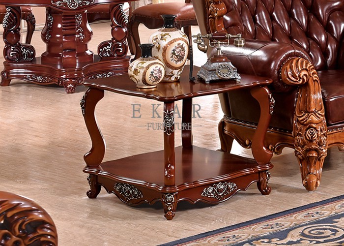 wooden carved antique luxury end table side table