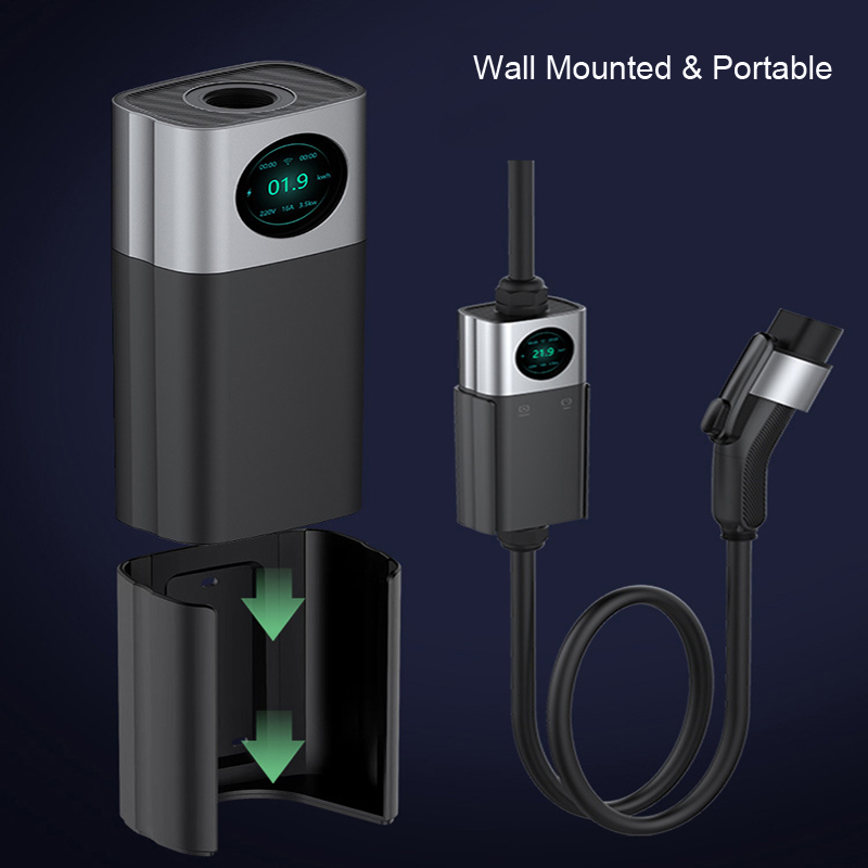 Portable IP 66 8A 10A 16A 32A 40A EV Charger with Adjustable Design and Free Installation