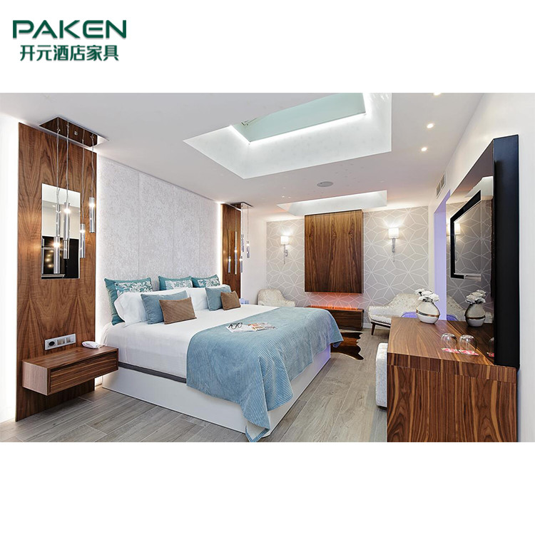 Natural Veneer Paken Hotel Bedroom Furniture Sets