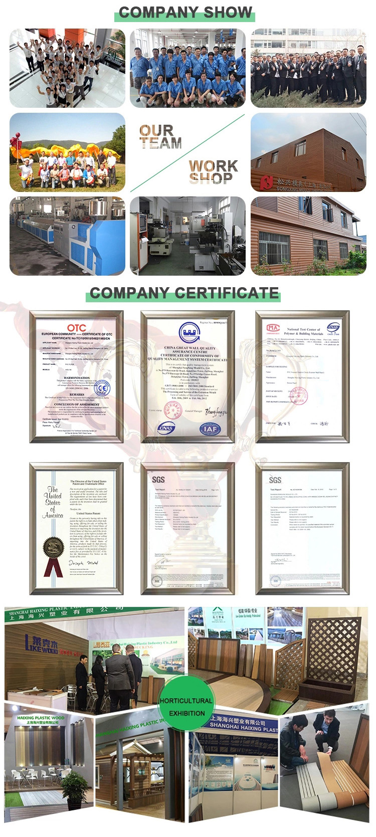 1 Year After-sales Services Outdoor WPC/PVC Wood Garden Siding Edging for Exterior Spaces