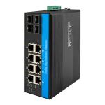 12 Port 10/100/1000mbps Unmanaged Din-rail Poe Switch 4 SFP Ports+ 8 RJ45 Ports