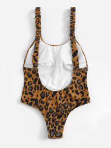 Wholesale Tiered Layer Tie a Knot Front Top With Low waist Bikini swimsuit high cut from china suppliers