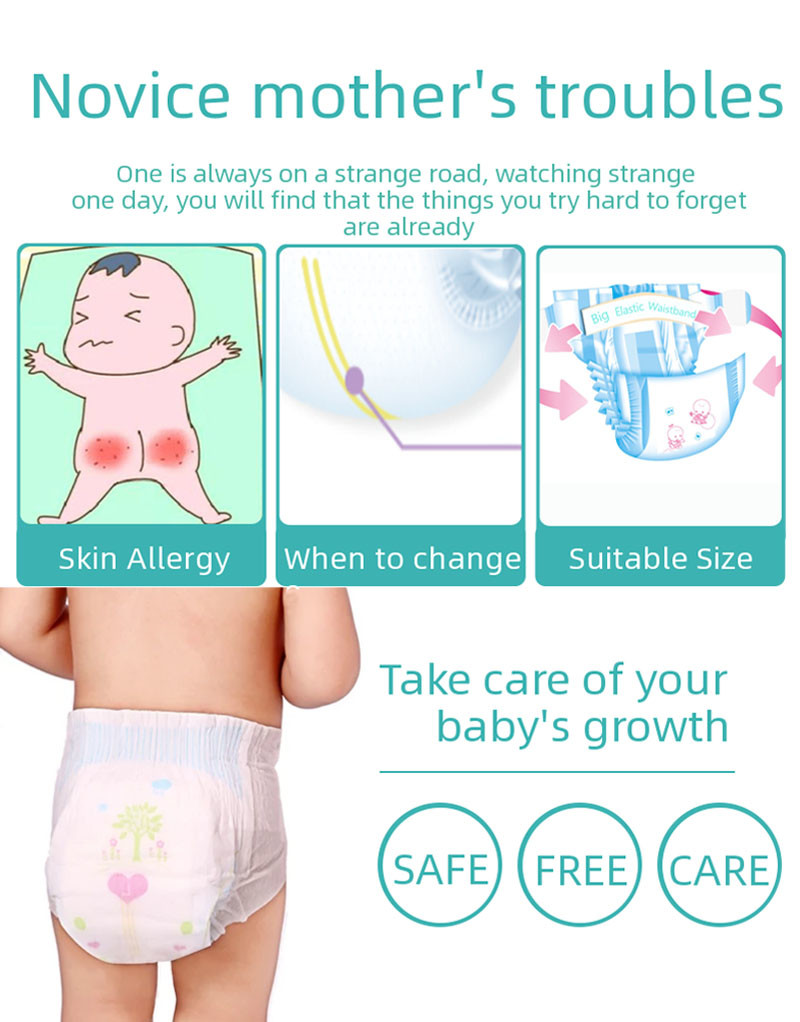 OEM Soft Disposable Baby Nappy Nonwoven Children Ultra Thin Diaper