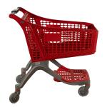 Red All Plastic Shopping Trolley Lightweight Supermarket Grocery Store Shopping