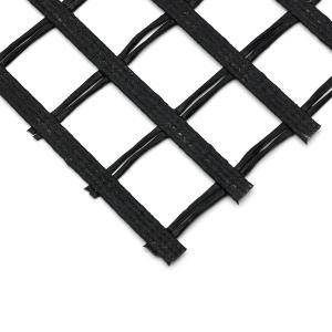 China 120kn PET Geogrid Warp Knitting Slope Reinforcement Polyester Coating PVC on sale