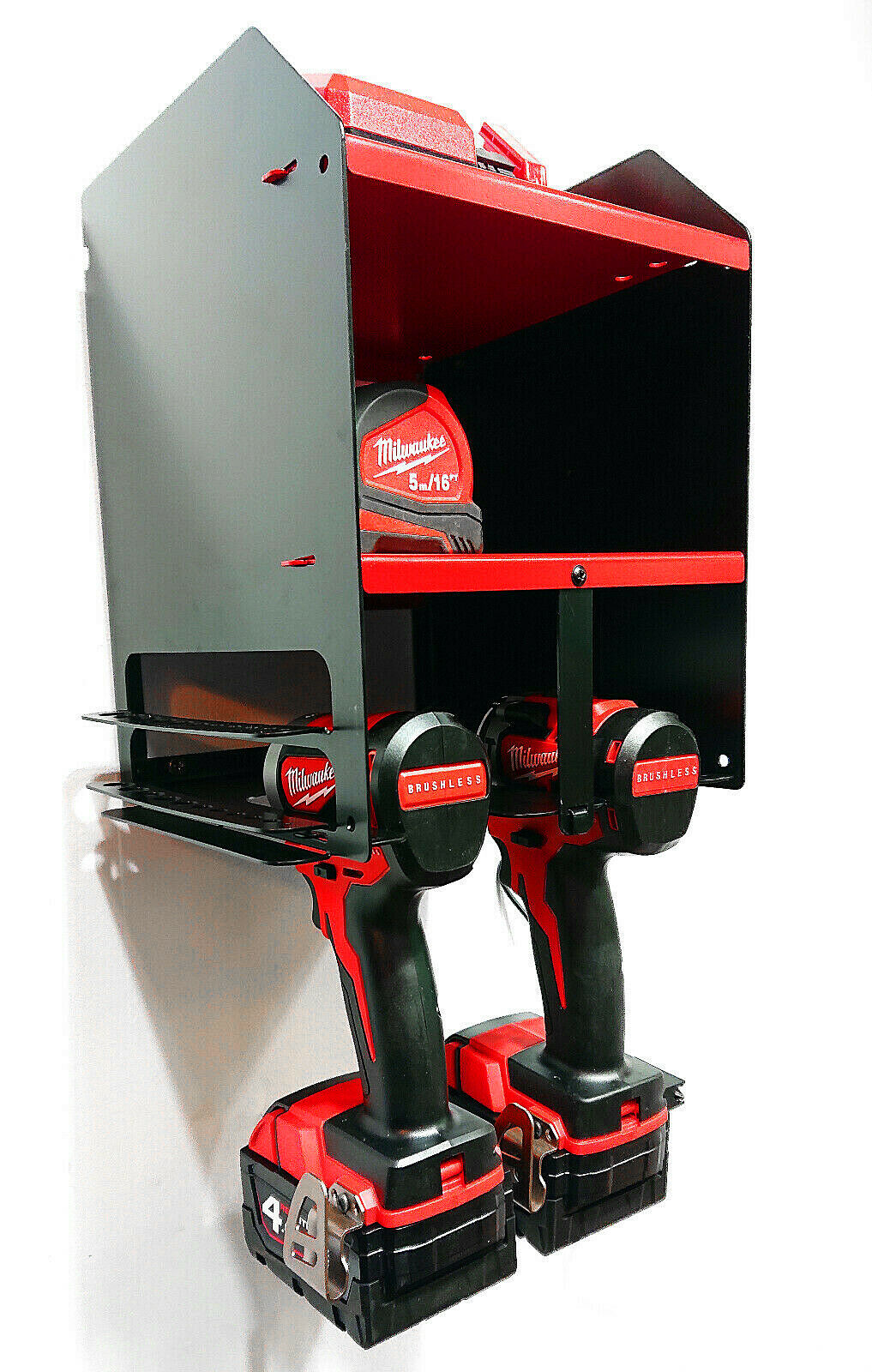Convenience Stores Wall Mount Cordless Drill Tool Holder Organizer Rack Plastic Type