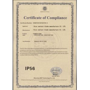 SIMBA DIAMOND BLADE MANUFACTURE CO,.LIMITED Certifications