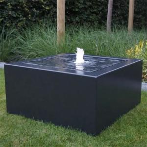 Wholesale 800mm Powder Coated Metal Square Garden Fountains Steel Water Table Feature from china suppliers