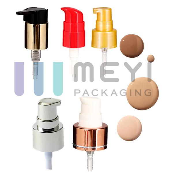 White Plastic Foundation Pump Dispenser Smooth Closure With PP Half Cap