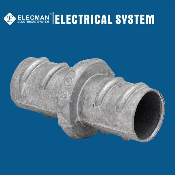 1/2" - 2" Zinc Flexible Conduit Fittings Coupling Screw In Flexible To Flexible