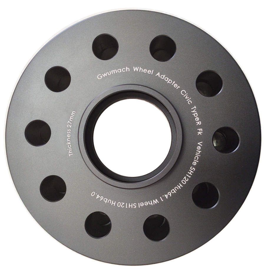 Customized 27mm Forged Aluminum Wheel Spacer Adapters PCD 5x120 Hub 64.1 to 64.0 for Civic Type R FK