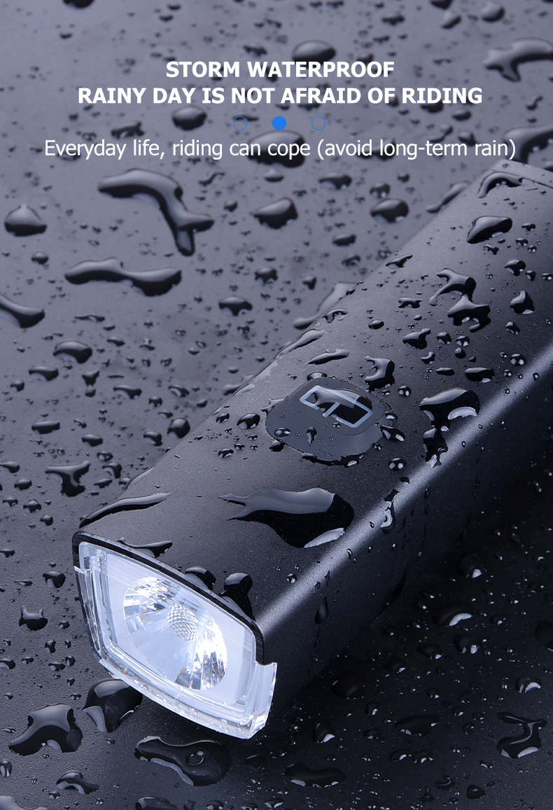 IPX6 Waterproof 2200mAh Battery USB Rechargeable Bike Front Light 600Lms