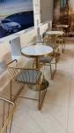 Round or Square Marble Top Gold Metal Base Coffee Table Bistro table