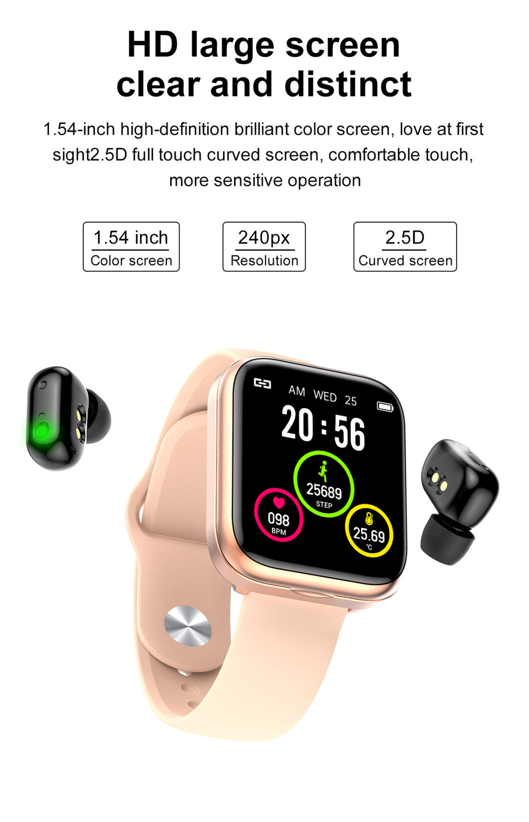 Programmable Wearable Health Monitoring X5 Lemfo Lem-D Heath-Fitness Smartwatch Smart Watch Earbuds 2 in 1 Bracelet Earphones