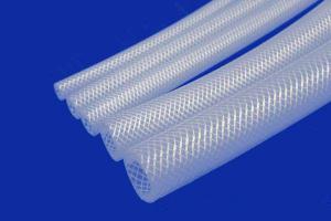 China Flexible Reinforced Braided Hose , White Soft Silicone Tubing Chemical Resistance on sale