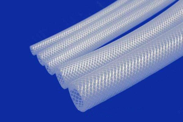 Flexible Reinforced Braided Hose , White Soft Silicone Tubing Chemical