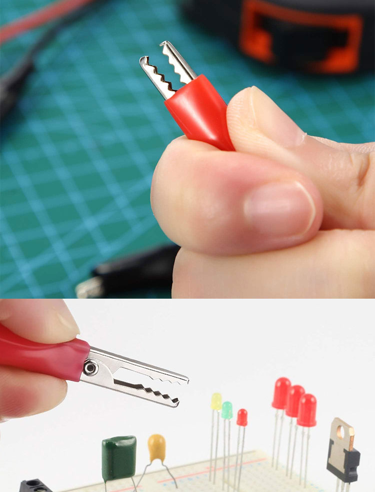 12v Double Ended Black Red Electrical Test Leads Jumper Wire Alligator Crocodile Clips Cable