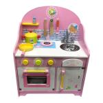 Utensils 30cm Pink Wooden Play Kitchen Tabletop Playhouse Toys