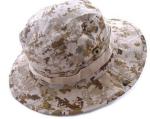 Black / White 100% Cotton Bucket Hat With Nylon Strings / Printed Embroidered