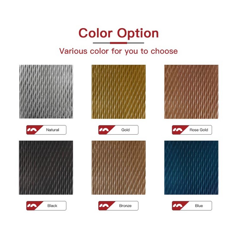 304 316 Decorative Materials Texture Metal sheet PVD Rose Gold Color Embossing 2wl Stainless Steel Sheet