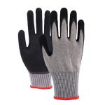 Black Wear Resistant Nitrile Coated Gloves , ANSI A5 Cut Resistant Gloves