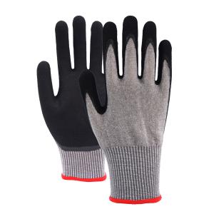 Wholesale A5 Cut Resistant Safety Gloves 13 Gauge Double Coated Smooth Nitrile Touchscreen Gloves from china suppliers