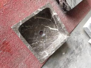 Wholesale Square Bathroom Natural Stone Sink , Interior Light Emperor Marble Wash Basins from china suppliers